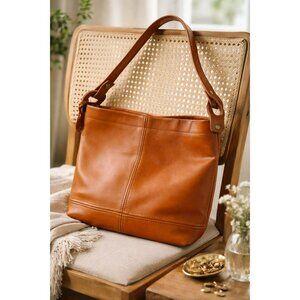 Vintage Vany by Areclu Genuine Leather Shoulder Bag Tan Brown Hobo Purse Uruguay